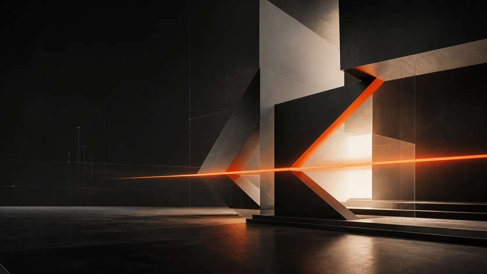 Coding Reality's orange system signal moving through a dark operational landscape